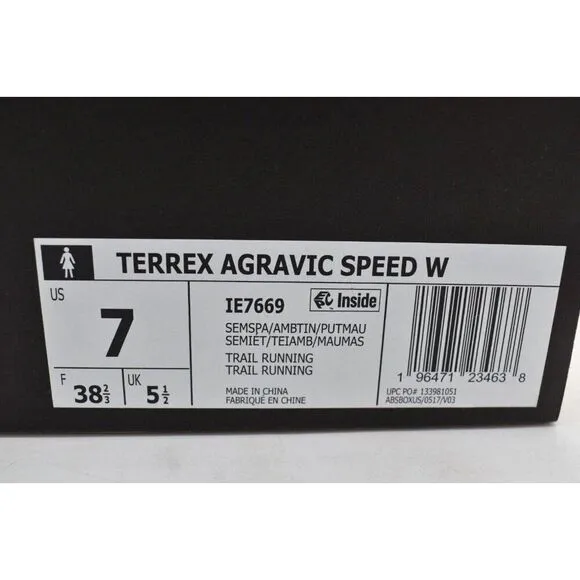 Adidas Women Size 7 Terrex Agravic Speed Semi Spark Trail Running Shoes Sneakers