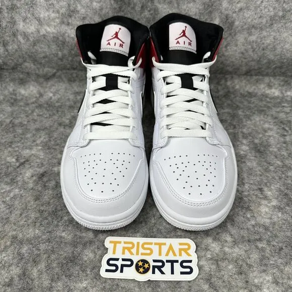 Air Jordan 1 Mid Shoes Mens Size 7 Chicago White Red Black 554724-116