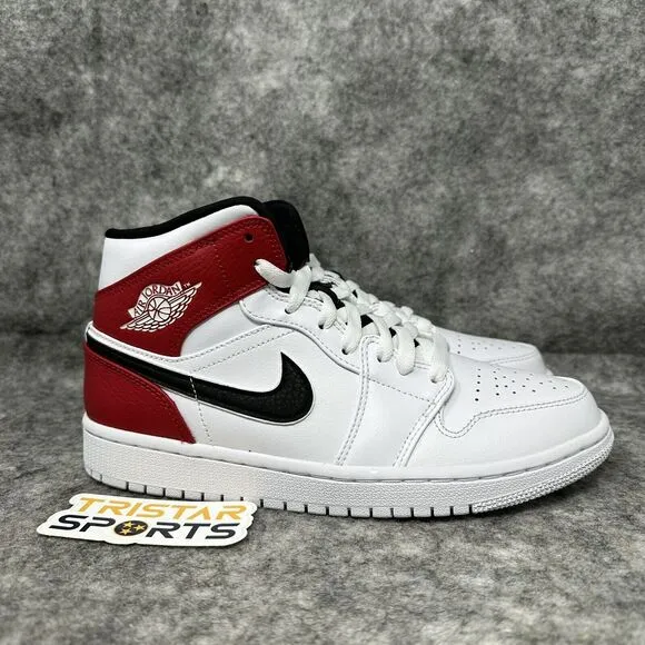 Air Jordan 1 Mid Shoes Mens Size 7 Chicago White Red Black 554724-116