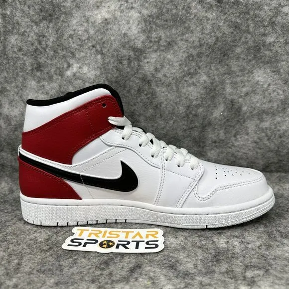 Air Jordan 1 Mid Shoes Mens Size 7 Chicago White Red Black 554724-116