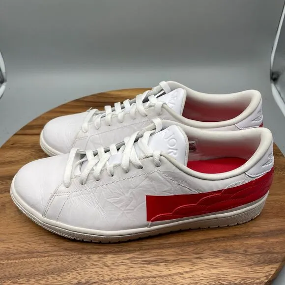 Air Jordan 1 Shoes Mens Size 13 Centre Court White University Red Sneakers