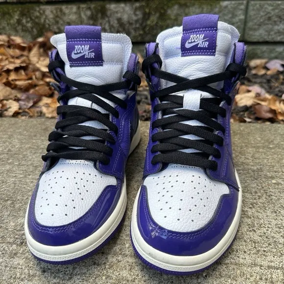 Air Jordan 1 Zoom CMFT Court Purple Patent Shoes CT0979-505 Women's Size 6 US