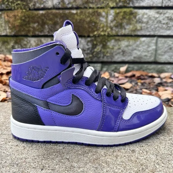 Air Jordan 1 Zoom CMFT Court Purple Patent Shoes CT0979-505 Women's Size 6 US