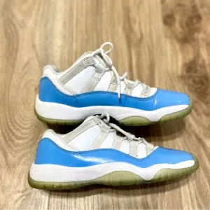 Air Jordan 11 Retro Low UNC WhiteBlue Sneakers Shoes 505835-106 BoysYouth 3.5