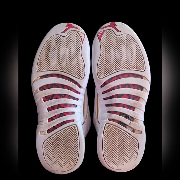 Air Jordan 12 Retro FIBA World Cup White, Red &amp; Gold Men's Sz 10.5 US Sneakers