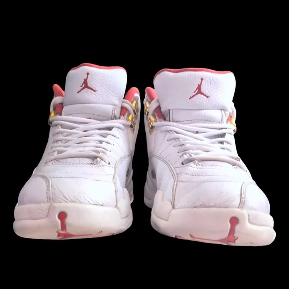 Air Jordan 12 Retro FIBA World Cup White, Red &amp; Gold Men's Sz 10.5 US Sneakers
