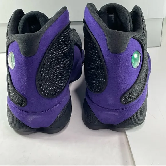 Air Jordan 13 Retro Mens Size 10 Black &amp; Court Purple Basketball Sneakers