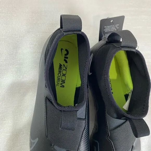 Air Zoom Mercurial Nike soccer shoes size 5Y black and neon green yellow