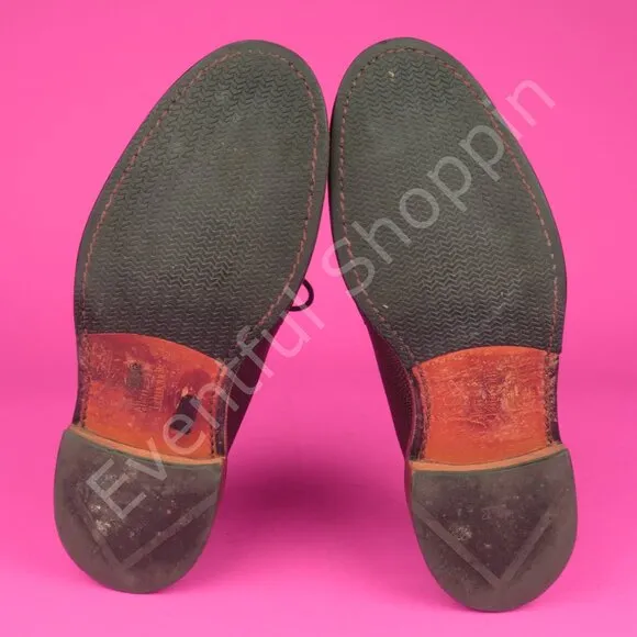 Allen Edmonds Gridiron Football Pebble Grain PTB Blucher Derby Shoes Brown 8 D