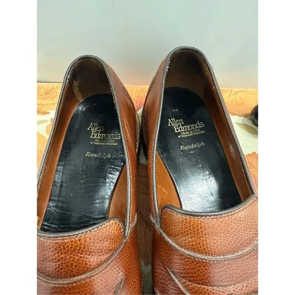 Allen Edmonds Randolph Men's Size 11 B Brown Leather Penny Loafers Bench Welt