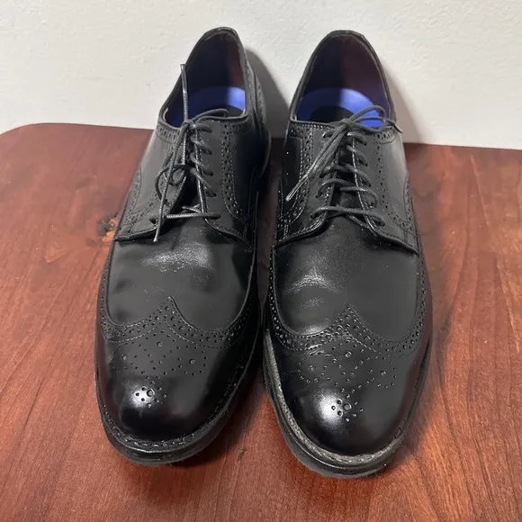Allen Edmonds Road Warriors Black Leather Wingtip Oxford Shoes Men's 14 D