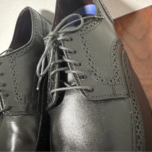 Allen Edmonds Road Warriors Black Leather Wingtip Oxford Shoes Men's 14 D