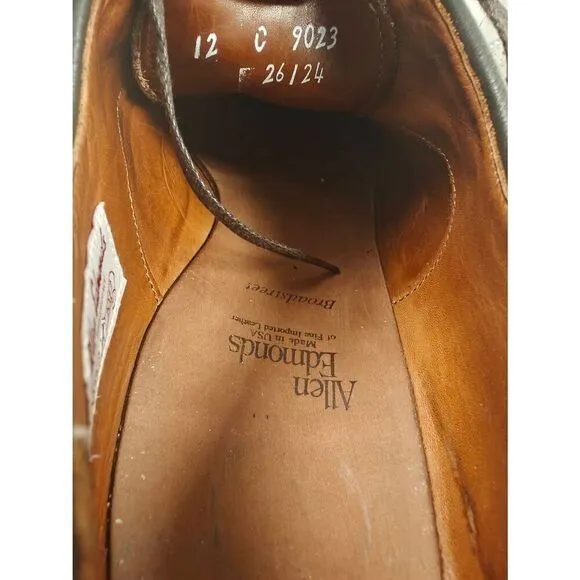 Allen Edmonds Spectator Broadstreet Brown White Leather Wingtip Men's Size 12