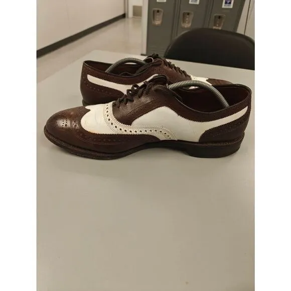 Allen Edmonds Spectator Broadstreet Brown White Leather Wingtip Men's Size 12