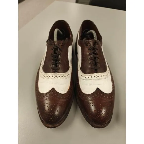 Allen Edmonds Spectator Broadstreet Brown White Leather Wingtip Men's Size 12