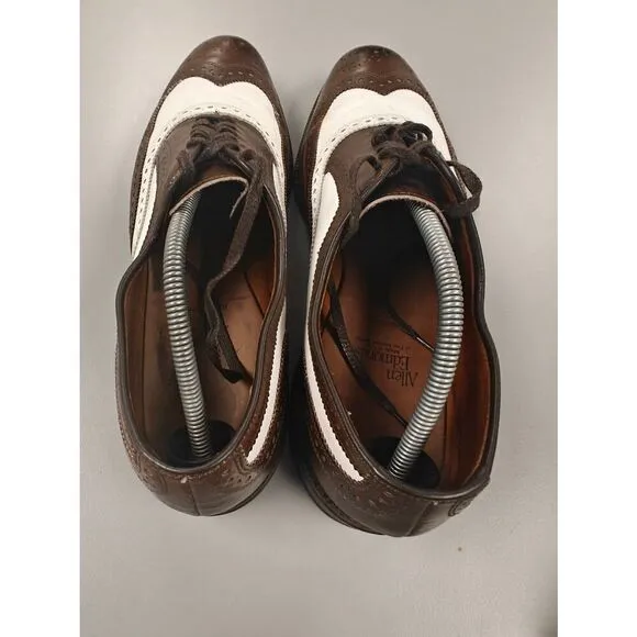 Allen Edmonds Spectator Broadstreet Brown White Leather Wingtip Men's Size 12