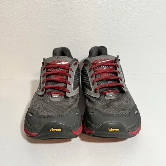 Altra Olympus 2.5 Shoes Men's US 9 Gray Red Vibram Zero Drop Gaiter Trap Trail