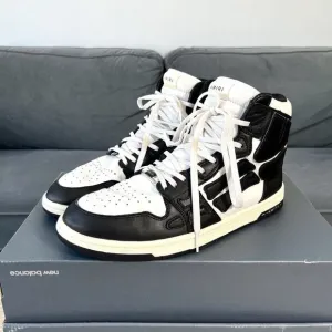 Amiri Skeleton Top High “White Black” Authentic Leather Sneakers Men's Size 11
