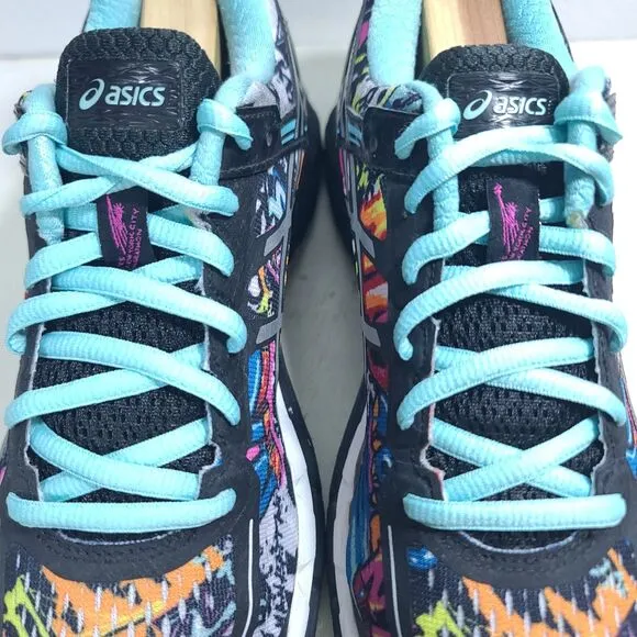 ASICS Gel-Kayano 22 Women Sz 8.5 NYC Marathon LTD T5M7N Running Shoes Black EUC