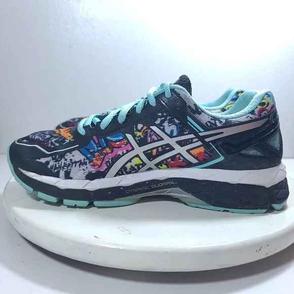 ASICS Gel-Kayano 22 Women Sz 8.5 NYC Marathon LTD T5M7N Running Shoes Black EUC