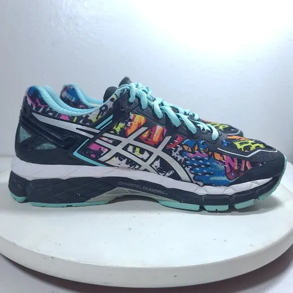 ASICS Gel-Kayano 22 Women Sz 8.5 NYC Marathon LTD T5M7N Running Shoes Black EUC