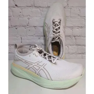Asics Gel-Nimbus 25 Womens 12 Shoes Cream Fawn Road Race Trainer Running Support