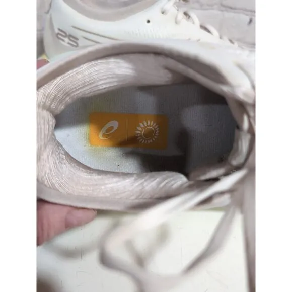 Asics Gel-Nimbus 25 Womens 12 Shoes Cream Fawn Road Race Trainer Running Support