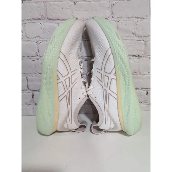 Asics Gel-Nimbus 25 Womens 12 Shoes Cream Fawn Road Race Trainer Running Support