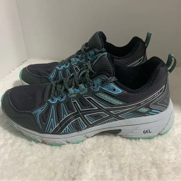 Asics Gel Venture 7‎ Blue Trail Running Shoes, Women's Size 8 EUR 38.5 Wide