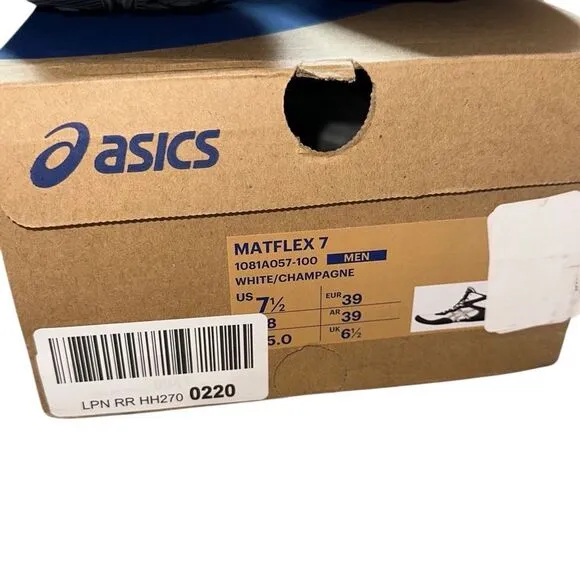 ASICS Shoes Mens sz 7.5, Matflex 7 Wrestling White Champagne footwear gym shoes
