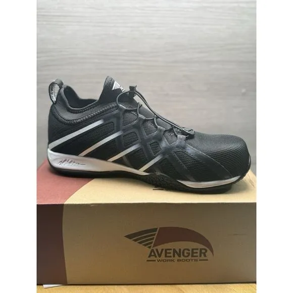 Avenger Hydro Black Athletic Safety Composite Toe Work Shoes A1035 Men’s 9