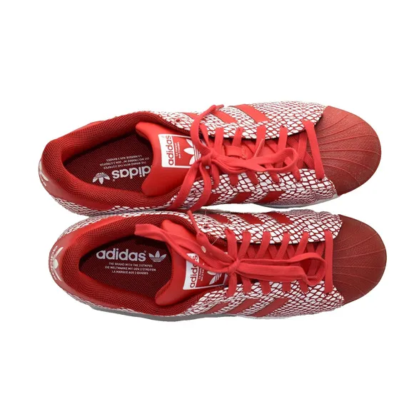 B2 NIB ADIDAS SUPERSTAR SNAKE PACK Originals Red/White Shoes S82730 Size 11.5