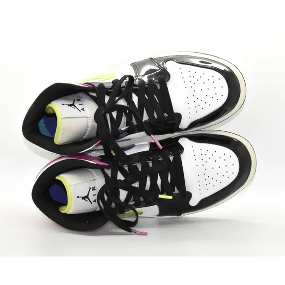 B5 Auth NIKE AIR JORDAN 1 SE Mid Wht/Cyber Active Fuchsia Shoes CZ9834-100 Sz 8