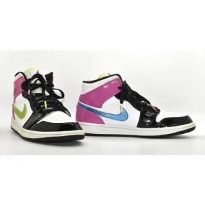 B5 Auth NIKE AIR JORDAN 1 SE Mid Wht/Cyber Active Fuchsia Shoes CZ9834-100 Sz 8