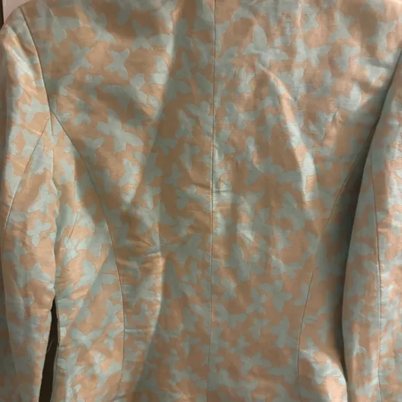 Beautiful Doncaster Teal Blue &amp; Biege Skirt Suit Jacket Size 6 Skrit Size 8