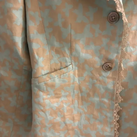 Beautiful Doncaster Teal Blue &amp; Biege Skirt Suit Jacket Size 6 Skrit Size 8
