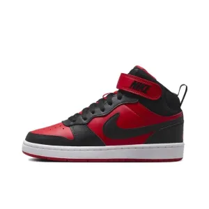 Big Kids Nike Court Borough Mid 2 Bred Sneaker University Red/Black CD7782-602