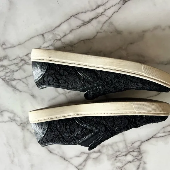 Black Lace Slip-On Dolce &amp; Gabbana Shoes