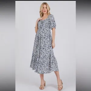Boho Floral Midi Dress