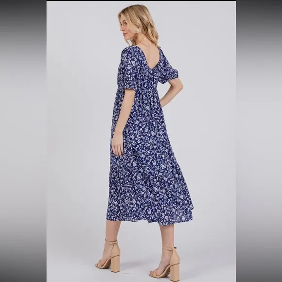 Boho Floral Midi Dress