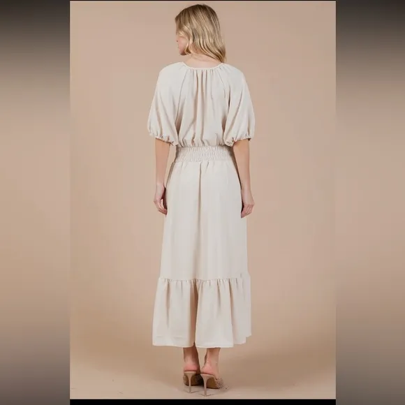 Boho Smocked Midi Dress