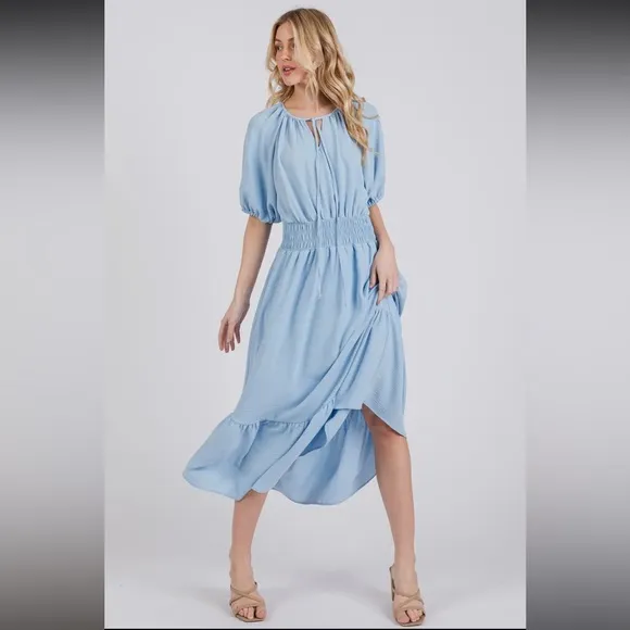 Boho Smocked Midi Dress