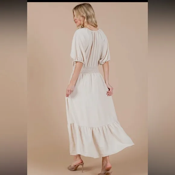 Boho Smocked Midi Dress