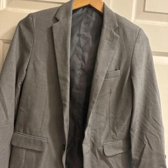 Boys Chaps Grey 2PC Suit Jacket (Size - 14) Pants (Size 12)