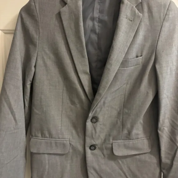 Boys Chaps Grey 2PC Suit Jacket (Size - 14) Pants (Size 12)