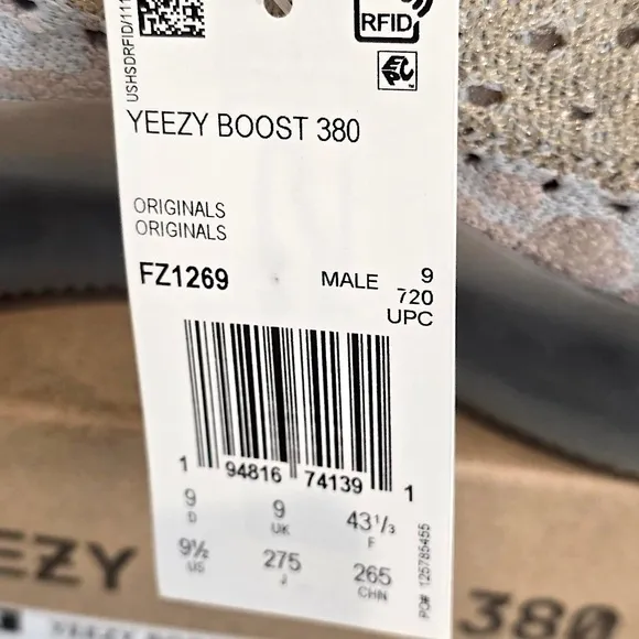 Brand New Size 9.5 - adidas Yeezy Boost 380 Pepper Non-Reflective