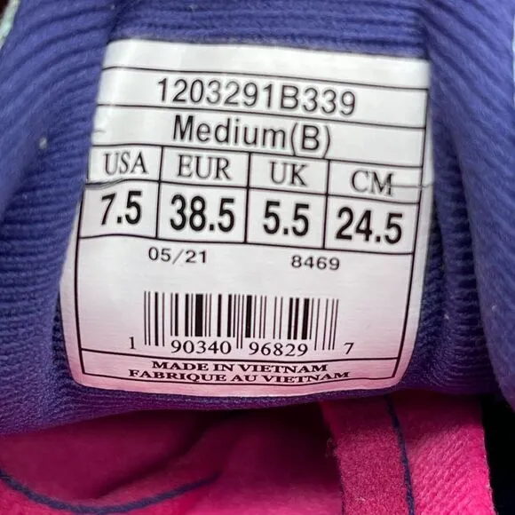 Brooks Adrenaline 21 Shoes Womens Size 7.5 B Green Pink Running Trainers Road