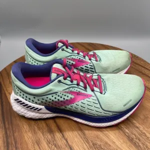 Brooks Adrenaline 21 Shoes Womens Size 7.5 B Green Pink Running Trainers Road