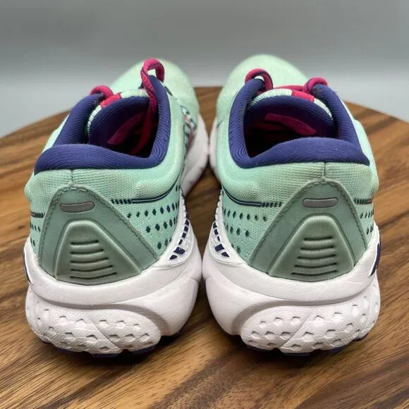 Brooks Adrenaline 21 Shoes Womens Size 7.5 B Green Pink Running Trainers Road