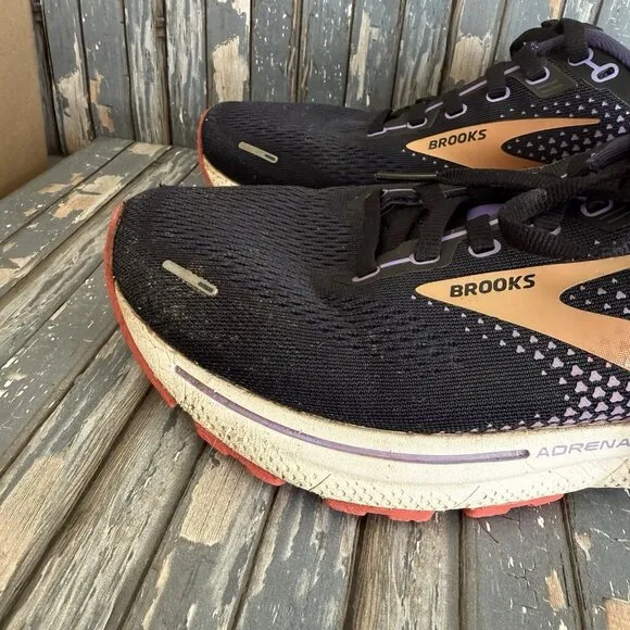 Brooks Adrenaline GTS 22 Womens 8.5 B Shoes Black Purple Running 1203531B080